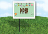 PIPER WELCOME BABY GREEN  18 in x 24 in Yard Sign Road Sign with Stand