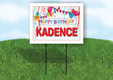 KADENCE HAPPY BIRTHDAY BALLOONS 18 in x 24 in Yard Sign Road Sign with Stand