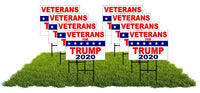 8 Pack Veterans for trump 2020 Donald Trump POLITICAL Yard Sign ROAD SIGN with s