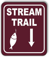 STREAM TRAIL DIRECTIONAL DOWNWARD ARROW CAMPING Metal Aluminum composite sign