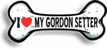 I Love My Gordon Setter Car Magnet Bumper Sticker 3"x7"