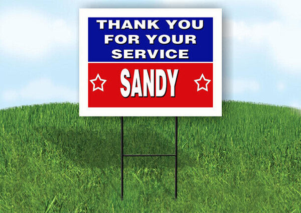 SANDY THANK YOU SERVICE 18 in x 24 in Yard Sign Road Sign with Stand