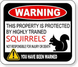 This Property  Is Protected By Highly Trained Squirrels Aluminum Composite Sign
