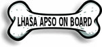 Dog on Board Lhasa Apso Bone Car Magnet Bumper Sticker 3"x7"