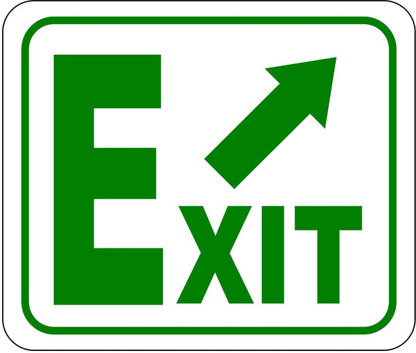 Directional Exit Sign with arrow pointing top right METAL Aluminum Composite