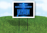 JAYDEN RETIREMENT BLUE 18 in x 24 in Yard Sign Road Sign with Stand