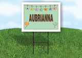AUBRIANNA WELCOME BABY GREEN  18 in x 24 in Yard Sign Road Sign with Stand