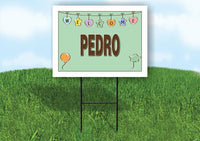 PEDRO WELCOME BABY GREEN  18 in x 24 in Yard Sign Road Sign with Stand
