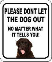 PLEASE DONT LET THE DOG OUT Newfoundland Metal Aluminum Composite Sign