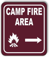 CAMPFIRE AREA DIRECTIONAL ARROW TRAIL 8 Variations Metal Aluminum composite sign