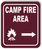 CAMPFIRE AREA DIRECTIONAL ARROW TRAIL 8 Variations Metal Aluminum composite sign