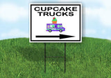 CUPCAKE TRUCKS RIGHT ARROW Yard Sign Road with Stand LAWN SIGN Single sided