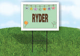 RYDER WELCOME BABY GREEN  18 in x 24 in Yard Sign Road Sign with Stand