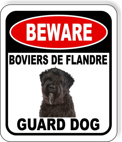BEWARE BOUVIERS DE FLANDRE GUARD DOG Metal Aluminum Composite Sign