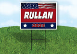 RULLAN FLAG RED 2024 18inx24in Yard Road Sign w/ Stand