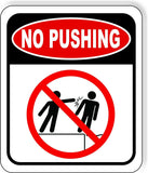 NO PUSHING POOL SIGN Metal Aluminum composite sign