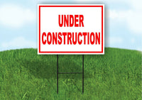 Under Construction RED Yard Sign Road with Stand LAWN SIGN
