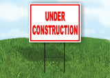 Under Construction RED Yard Sign Road with Stand LAWN SIGN