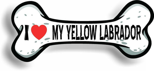 I Love My Yellow Labrador Car Magnet Bumper Sticker 3"x7"