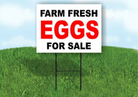 FARM FRESH EGGS FOR SALE Plastic Yard Sign ROAD SIGN with Stand