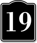 19 Bay Garage Door Plate Field Lane Gate Number BLACK Aluminum Composite Sign
