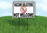 VACCINE SOLICITORS NOT WELCOME BLACK BORDER Yard Sign Road with Stand LAWN SIGN