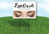 EYELASH EXTENSIONS SPA PICTURE Plastic Yard Sign ROAD SIGN with Stand