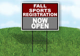 SPORTS REGISTRATION MAROON GRAY FALL Yard Sign with Stand LAWN SIGN