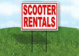 SCOOTER Rentals RED Yard Sign Road with Stand LAWN SIGN