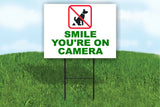 Smile you're on camera pick up after your dog Yard Sign Road with Stand