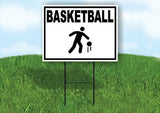 BASKETBALL WITH BLACK BORDER Yard Sign with Stand LAWN SIGN