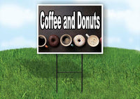 Coffee and Donuts with pictures Yard Sign Road with Stand LAWN SIGN
