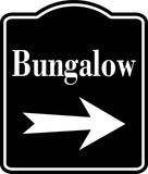 Bungalow Right Arrow BLACK  Aluminum Composite Sign