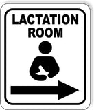 LACTATION ROOM RIGHT ARROW BLACK Metal Aluminum composite sign