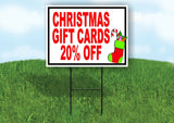 CHRISTMAS GIFT CARDS 20 PERCENT STOCKING Yard Sign with Stand LAWN SIGN