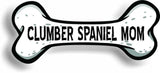 Dog Mom Clumber Spaniel Bone Car Magnet Bumper Sticker 3"x7"