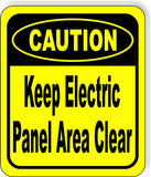 CAUTION Keep Electric Panel Area Clear METAL Aluminum Composite OSHA SAFETY Sign