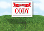 CLYDE CONGRATULATIONS RED BANNER 18in x 24in Yard sign with Stand
