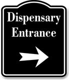 Dispensary Entrance Right Arrow BLACK Aluminum Composite Sign