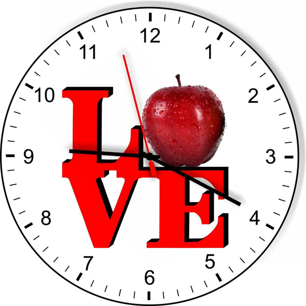 I Love Apples Love Park Funny Kitchen Living room Wall Clock