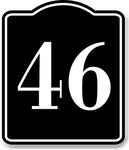 46 Bay Garage Door Plate Field Lane Gate Number BLACK Aluminum Composite Sign