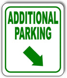 ADDITIONAL PARKING DIRECTIONAL GREEN 8 Arrow Variations Aluminum composite sign