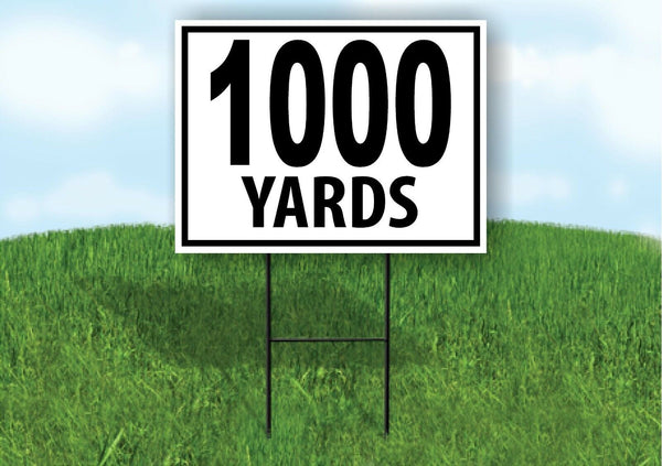 1000 YARDS DISTANCE MARKER TARGET RUNNING Plastic Yard Sign ROAD SIGN with Stand