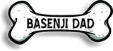 Dog Dad Basenji Dog Bone Car Magnet Bumper Sticker 3"x7"