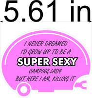 I never dreamed Id grow up to be a super sexy camping lady Magnet bumber sticker