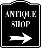 Antique Shop Right Arrow BLACK  SIGN Aluminum Composite Sign