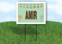AMIR WELCOME BABY GREEN  18 in x 24 in Yard Sign Road Sign with Stand