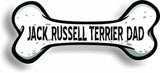 Dog Dad Jack Russell Terrier Bone Car Magnet Bumper Sticker 3"x7"