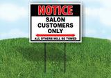 NOTICE SALON CUSTOMERS ONLY DOUBLE ARROW Parking Only  Yard Sign Road with Stand