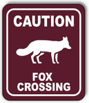 CAUTION FOX CROSSING TRAIL Metal Aluminum composite sign